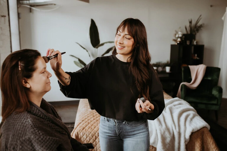 hannah doing makeup service converted